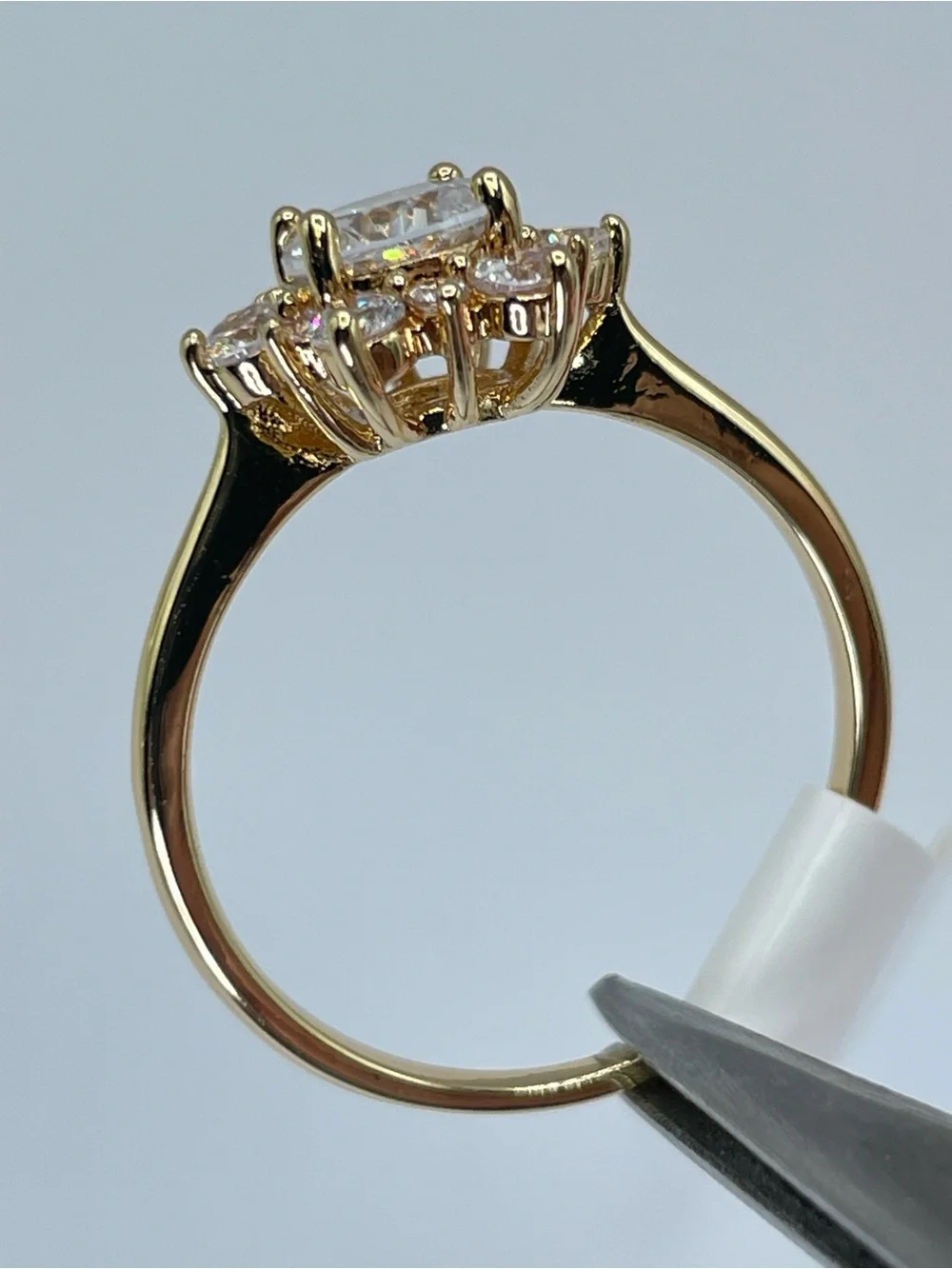 Swarovski Crystal Elements White Swarovski Elements Floral Halo Ring Size 8